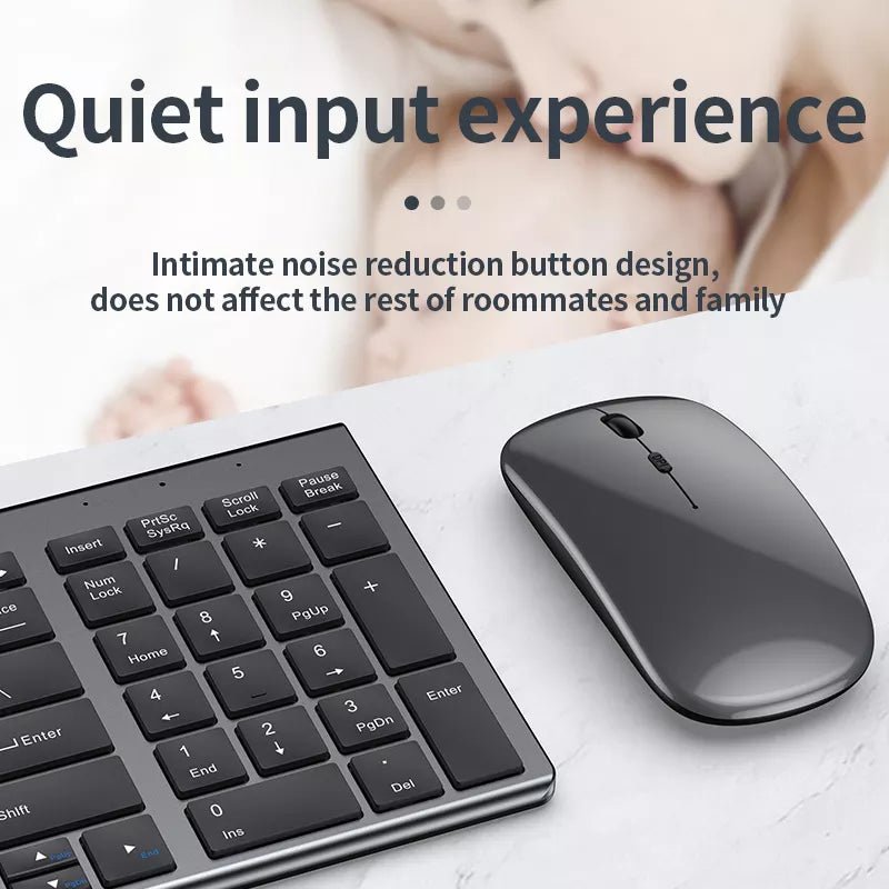 Luxury Bluetooth Wireless Mouse & Keyboard Set—Rechargeable 2.4G