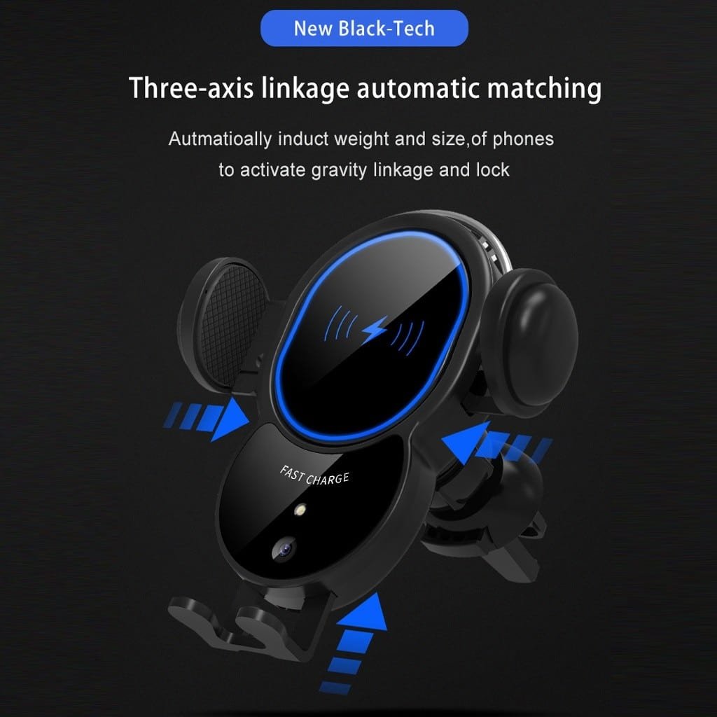 10W Wireless Car Charger-Automatic Triangle Mount