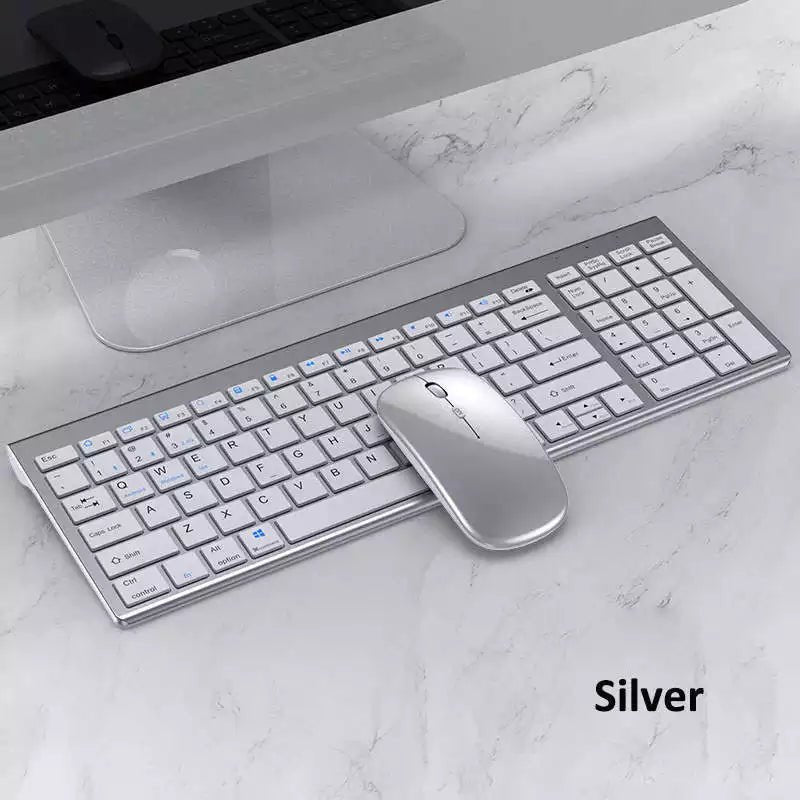 Luxury Bluetooth Wireless Mouse & Keyboard Set—Rechargeable 2.4G